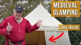 Glamping - Inside a Beautiful Medieval Pavilion Tent