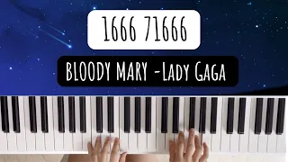 *EASY* Bloody Mary - Lady Gaga (Easy Piano Tutorial in Numbers for Beginners) #wednesdaydance