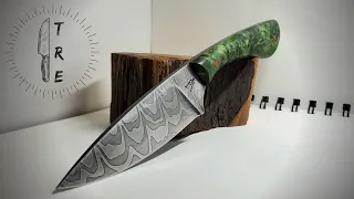 Finally Finishing My Hand Forged Damascus Knife | Attaching/Shaping Handle Scales | Vlog