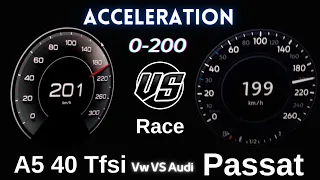 Hız Denme 0-200 Vw Passat B8 2 0 Tdi 190 Hp VS Audi A5 Sportback 40 TFSI 2.0T 190 Hp acceleration