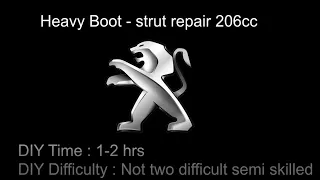 Peugeot 206cc heavy boot repair. Strut replacement. Father & Son not Professional