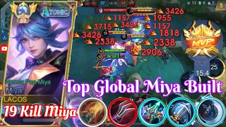 19 Kill Almost Savage Miya Gold Land God ! Miya Late Game Monster #mlbb #mobilelegends #miya