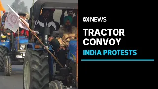 Tractor convoy storms New Delhi as farmers' protests interrupt Republic Day celebrations | ABC News