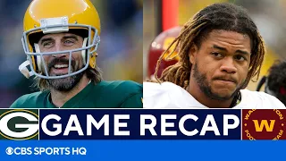 Aaron Rodgers Throws 3 TDs in Packers Win vs Washington | FULL Recap | CBS Sports HQ