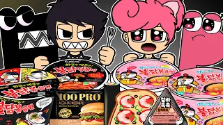 Convenience Store BLACK PINK Food Real Life Humanized Alphabet Lore F vs P MUKBANG | ANIMATION |ASMR