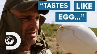 Ed Stafford Cooks An Ostrich Omelette In Wild African Valley! | Ed Stafford: First Man Out