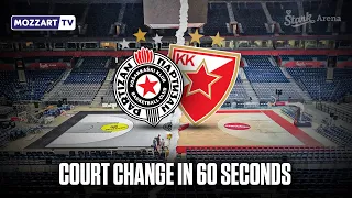 KK Partizan Mozzart Bet to KK Crvena zvezda court change in 60 seconds | Štark Arena