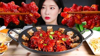 MUKBANG * SPICY STIR-FRIED SMALL OCTOPUS & PORK BELLY 🐙🔥 (Jjusam) OCTOPUS FRIED RICE Eating Show