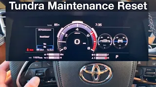 2022 - 2023 Toyota Tundra How to reset the maintenance reminder / oil life /