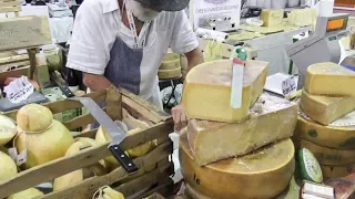 Hundreds of Different Kind of CHEESE. International CHEESE Festival Seen in Italy