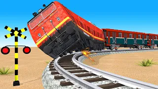 【踏切アニメ】非常に長い新幹線が曲がりくねった螺旋を描いて走り、高い山に激突した【カンカン】Train Sad Story Fumikiri Railroad Crossing Animation