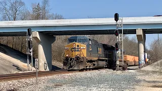 Train Stops On Siding To Let Auto Racks Train Pass.  5 Locomotive Train W/New CN Boxcar, 1965 Rail!