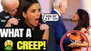 YIKES! Joe Biden Cops A Feel On Terrified Eva Longoria At White House 👀 🤮