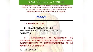 TEMA 10  TEMARIO PRIMARIA