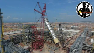 Installing Worlds Largest Crude Distillation Column #Dangote Oil Refinery