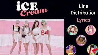 Blackpink, Selena Gómez - Ice Cream (Line Distribution + Color Coded)