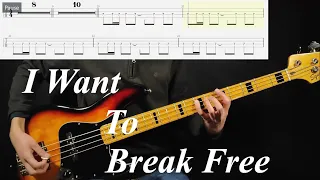 Queen - I Want To Break Free Bass Cover (With Tabs & Backing Track)