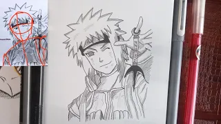 How to Draw Minato Namikaze step by step | minato - the yellow flash drawing