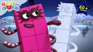 Winter Weather in Numberland! | 1 Hour Compilation - Numberblocks | 123 - Numbers Cartoon For Kids ​