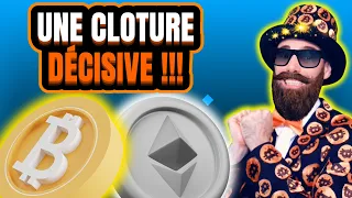 ⚠️BITCOIN (BTC), ETHEREUM (ETH) & CRYPTOS : une cloture décisive !!!⚠️(analyse et trading)