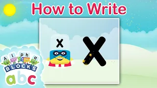 @officialalphablocks - Learn How to Write the Letter X | Zig-Zag Letter Family | How to Write App