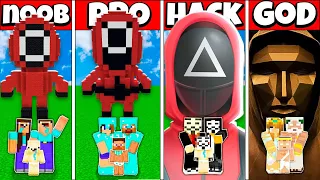 SQUID GAME STATUE BUILD CHALLENGE - NOOB vs PRO vs HACKER vs GOD Minecraft Animation