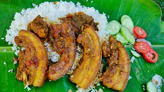 Pork cooking & Mukbang Pork with rice in village | Pork eating | big pork recipe | Pork cooking