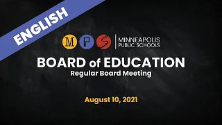 (ENGLISH) Regular School Board Meeting - August 10, 2021