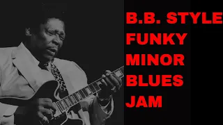 B.B. Style Funky Minor Blues Jam Guitar Backing Track (A Minor)