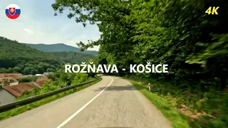 Driving from Roznava to Kosice on country roads in Slovakia - 2023 summer