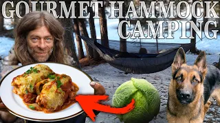 Gourmet Cooking Winter Hammock Overnight Camping | Mouse Trap Ice Fishing