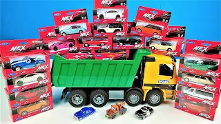 Unboxing welly nex model cars on a construction truck,unboxing cars,unboxing sport cars,RealCars