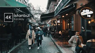 Karakoy Bars Street - İstanbul City Walking Tour - 4K ASMR