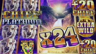 ★BIG BIG WIN ON NEW BUFFALO CHIEF !★CHIEF PLATINUM Slot (Aristocrat) ☆YAAMAVA' CASINO 栗スロ