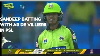 Sandeep Lamichhane batting with Ab De Villiers in PSL | Sandeep lamichhane bowling in PSL