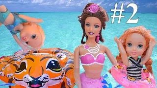 Anna and Elsa Toddlers take Swimming Lessons Turtle Pool Mermaids Ariel # 2 -Toys In Action I Ep. 85