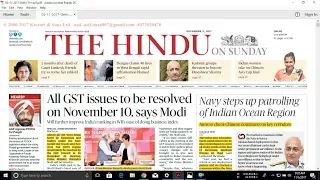 Hindu News Analysis in Hindi ! 5 NOVEMBER 2017! UPSC/UPPSC/PSCs