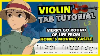 Merry go round of Life Violin Tutorial / Tab Tutorial / Sheet Music Violin / Tabs / Play Along