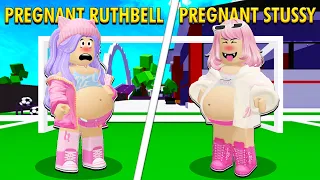 PREGNANT RUTHBELL VS PREGNANT STUSSY (Roblox Brookhaven RP)