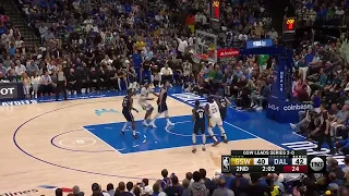 Steph Curryturns to look at the Mavs bench before the ball goes in!