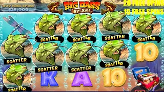 BIG BASS SPLASH - 5 SCATTERS AND AFTER 4 SCATTERS - INSANE FREE SPIN - BONUS BUY ONLINE SLOT