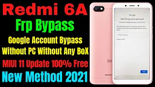 Xiaomi Redmi 6A Frp Bypass ll Google Account Lock Remove Without Pc 10000% Free New Method 2021