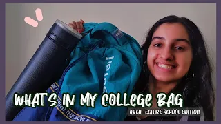 whats in my college bag 🎒!! (Architecture school edition)