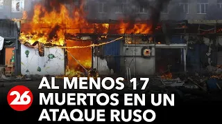 Al menos 17 muertos en un ataque ruso en un mercado del este de Ucrania