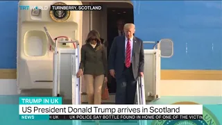 Trump arrives in Scotland after contentious UK trip