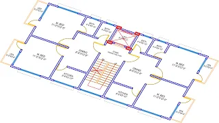 HOUSE PLAN DESIGN | EP 280 | 1300 SQUARE FEET TWO-UNIT HOUSE PLAN | LAYOUT PLAN