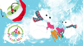 At the North Pole by Piccolo Music lyrics video - Christmas Song for Kids