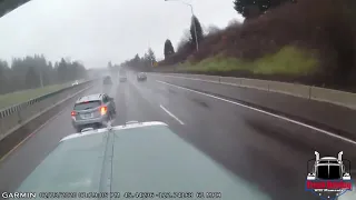 SUV driver bullies trucker off the road with brake checks