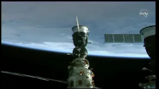 Undocking of Soyuz MS-18 from space station(Russian film crew and astronaut)