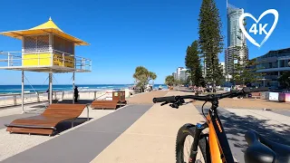 4K Bike Ride To Burleigh Heads From Surfers Paradise - Gold Coast Australia - Virtual eMTB Treadmill